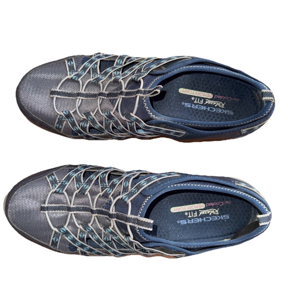 Skechers Relaxed Fit Air Cooled Memory Foam Navy Aztec Water Shoes Size 11 READ